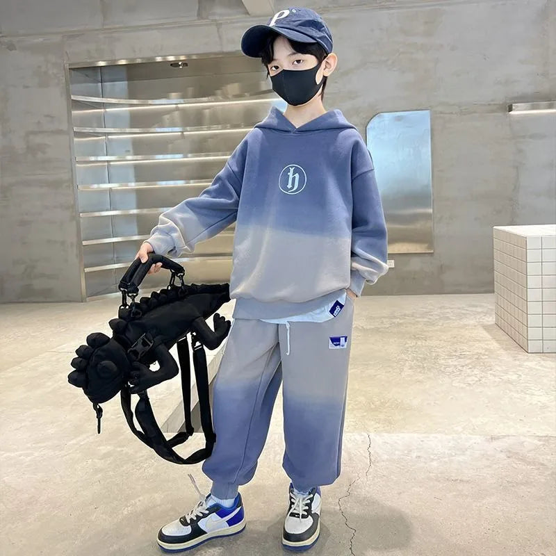 Sportswear Print Hoodies Set Children's Clothing 7 to 12 Years Kids Sweatshirt 3 Year Old Boy Clothes Elementary Student Men's 4