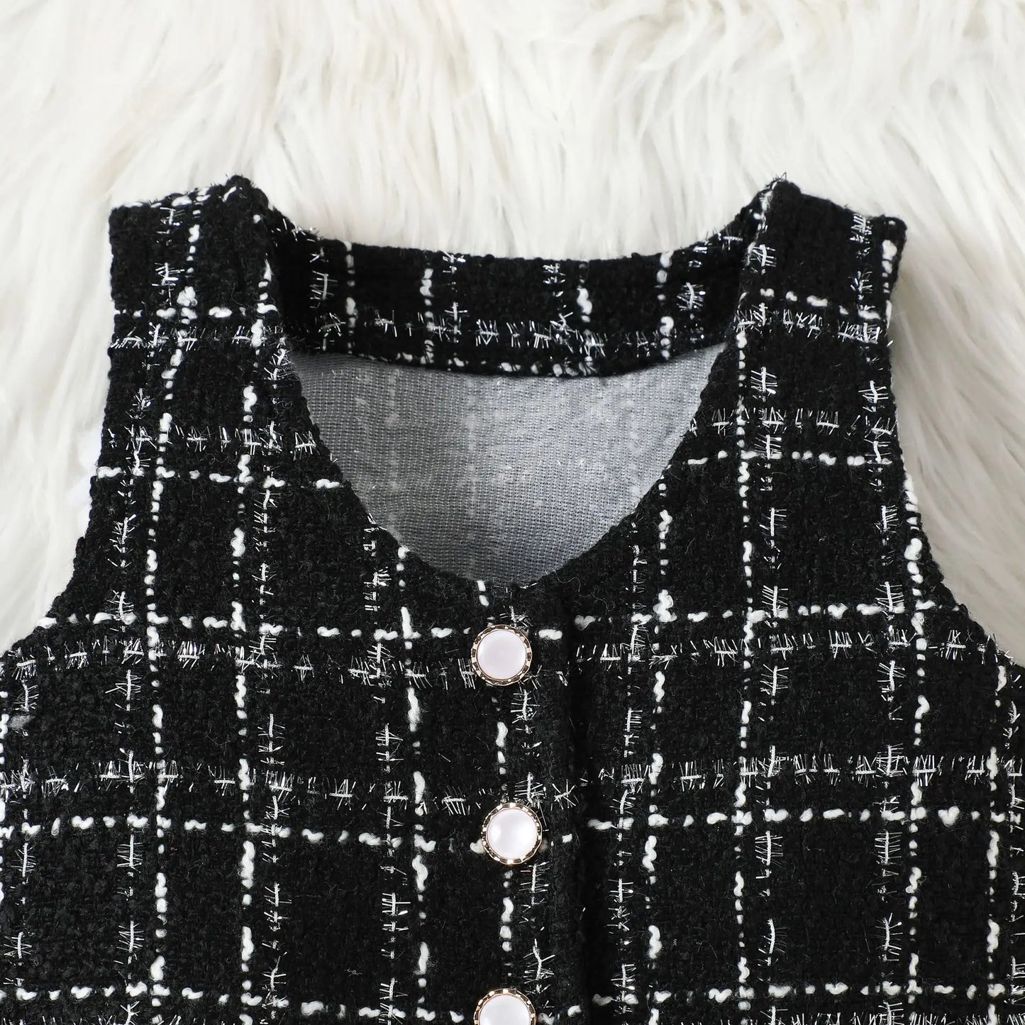 Baby Girl Spring and Autumn High Neck Long sleeved Dress 3 Pcs Set Vest+Base Coat+Short Skirt Children Clothing Age For 2-7 Year