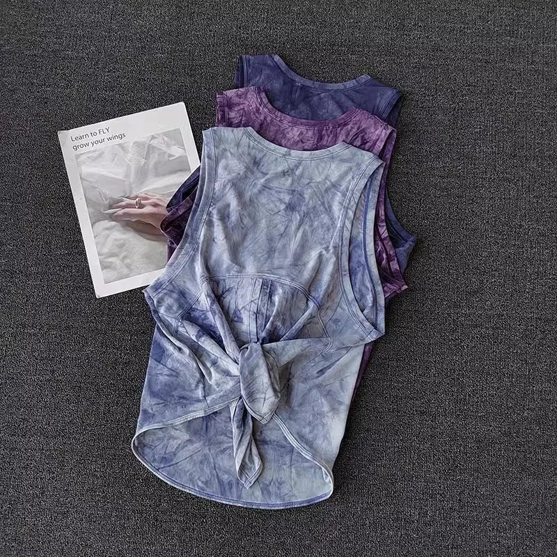 Sports Vest Women's Quick Drying Loose Running T-Shirt Fitness Top Sleeveless Yoga Shirt Beautiful Back Breathable Mesh T-shirt