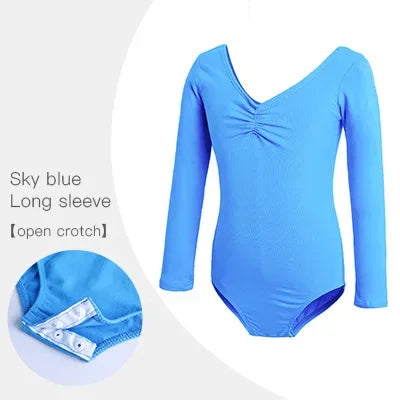 Girls Ballet Leotards Professional Gymnastics Leotard Dance Bodysuits Cotton Dance Leotards Long Sleeve Bodysuit for Dancing