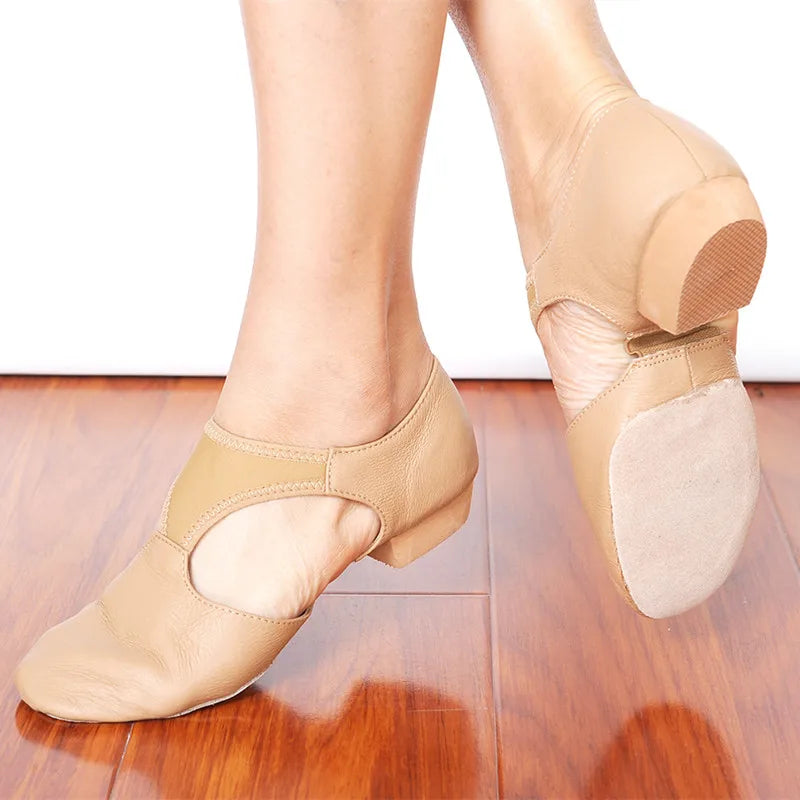 Genuine Leather Stretch Jazz Dance Shoes For Women Ballet Jazzy Dancing Teachers's Dance sneaker Sandals Excercise Shoe 1305