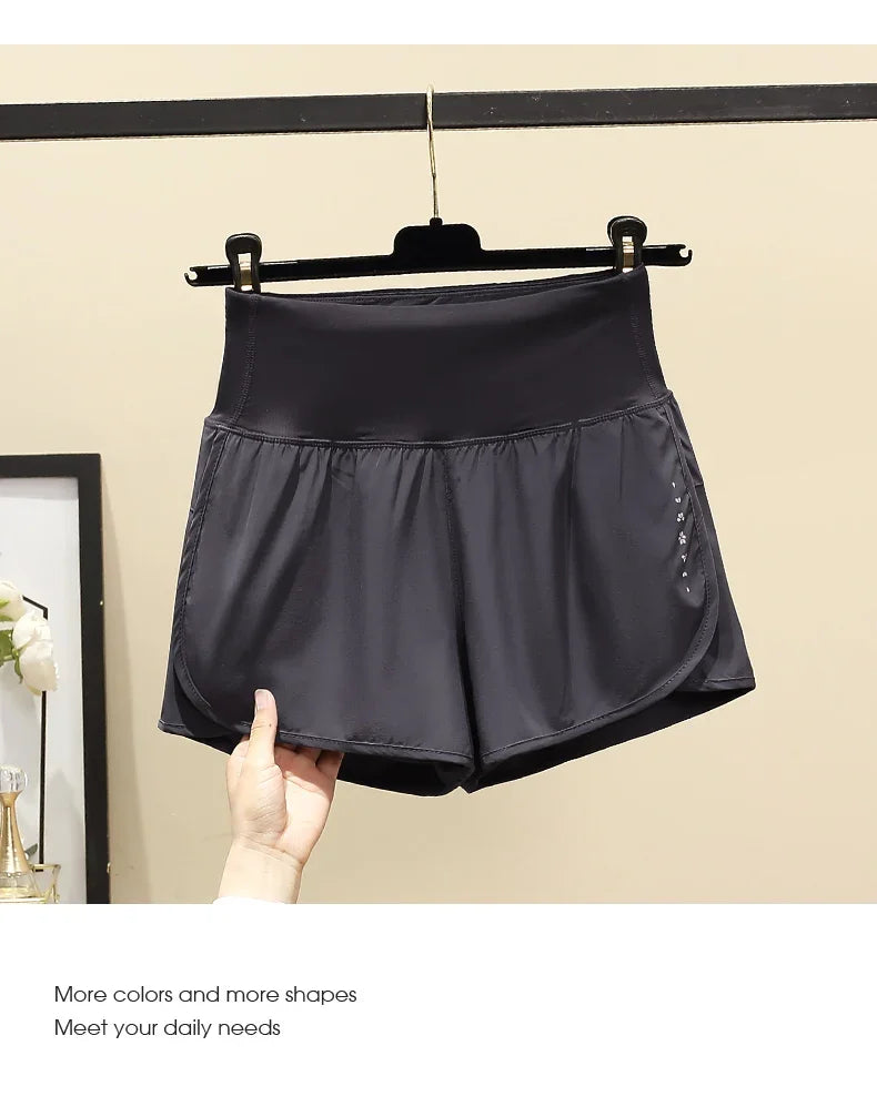 Women Yoga Shorts High Waist Double Layer Running Gym Shorts With Pocket Summer Sportswear Fitness Clothes Jogger Short New
