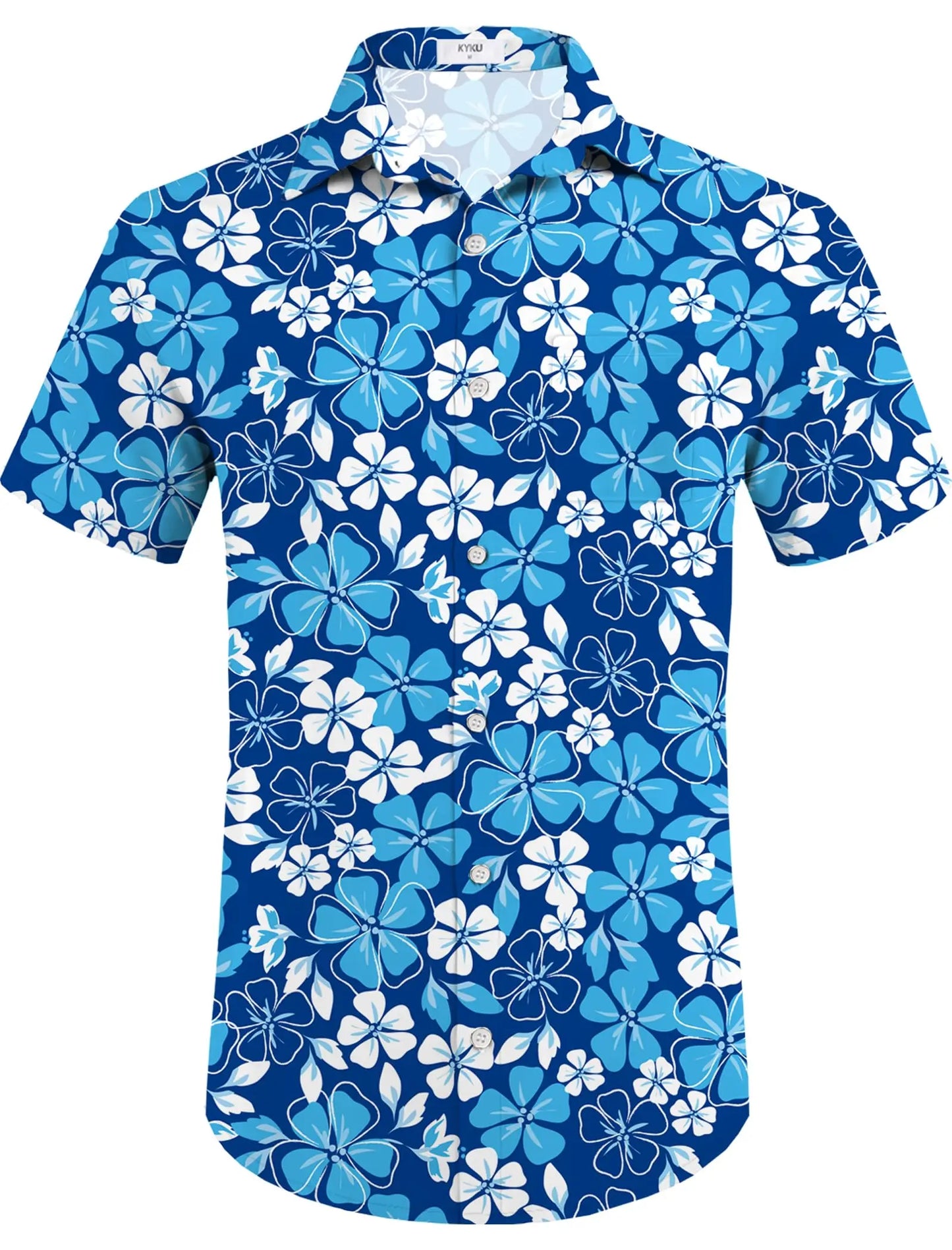 KYKU Mens Hawaiian Shirt and Short Set - Summer Short Sleeve Button Down Beach Shirts Tropical Vacation 2 Piece Outfits