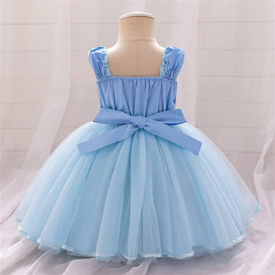 Snow White Rapunzel Sofia Purple Princess Dress Toddler Cosplay Halloween Carnival Party Mesh Gown Girls Birthday Bow Vestidos