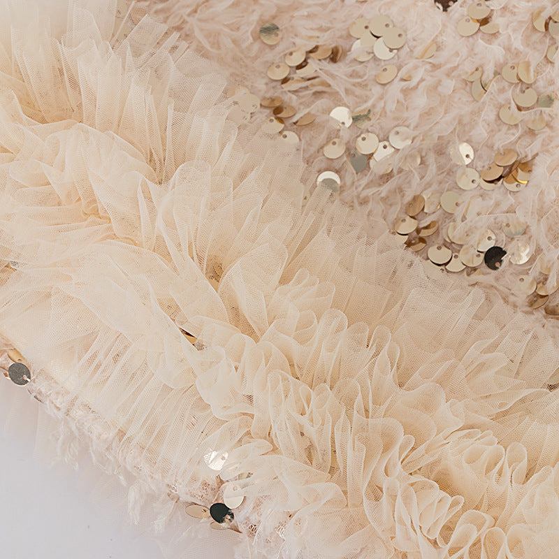 Baby Girls TUTU Dress Kids Children Vest Dress Bow Sequins Sleeveless Casual Dresses Spring Autumn Clothes 2-6 Years  L392/L429