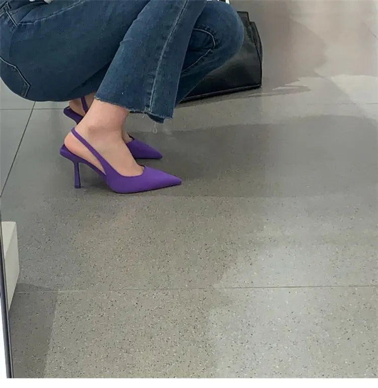 Oulylan High heeled Sandals  Women's Shoes Fashion Pumps Pointed Toe High Heels Shallow Women's Sandals Shoes for Women