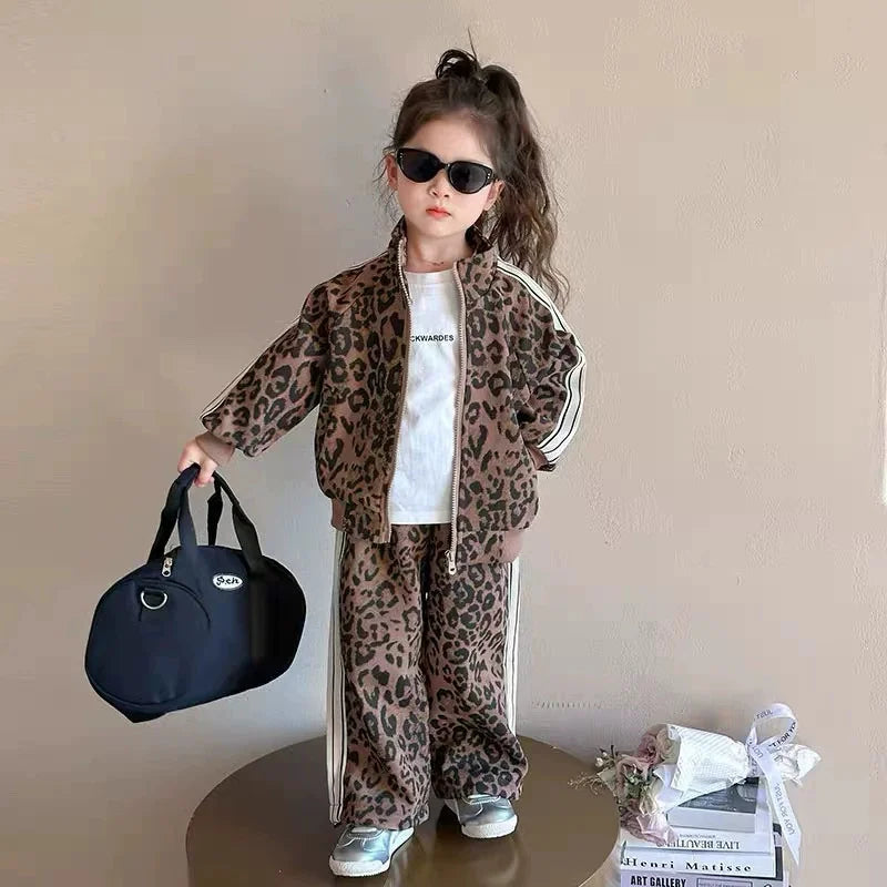 Autumn Girls Sets Children's Warm Suit Kids Zipped Long-Sleeved Coat Trousers 2Pcs New Boys Fashion Outfit Baby Casual Clothes