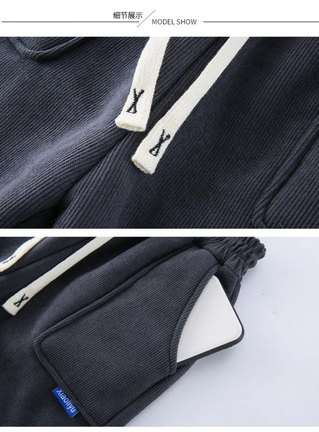 New Winter Thick Fleece Sweatpants for Girls Boys Casual Warm Sports Leisure Trousers Children 2-10 Years Autumn Wear