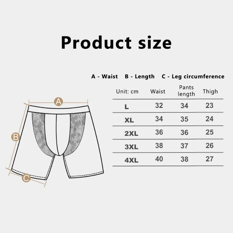 Men's Running Shorts Boxers Shorts pants Modal Underwear Ice Silk Panties Man Breathable Pouch Middle Long Leg Sports Underpants