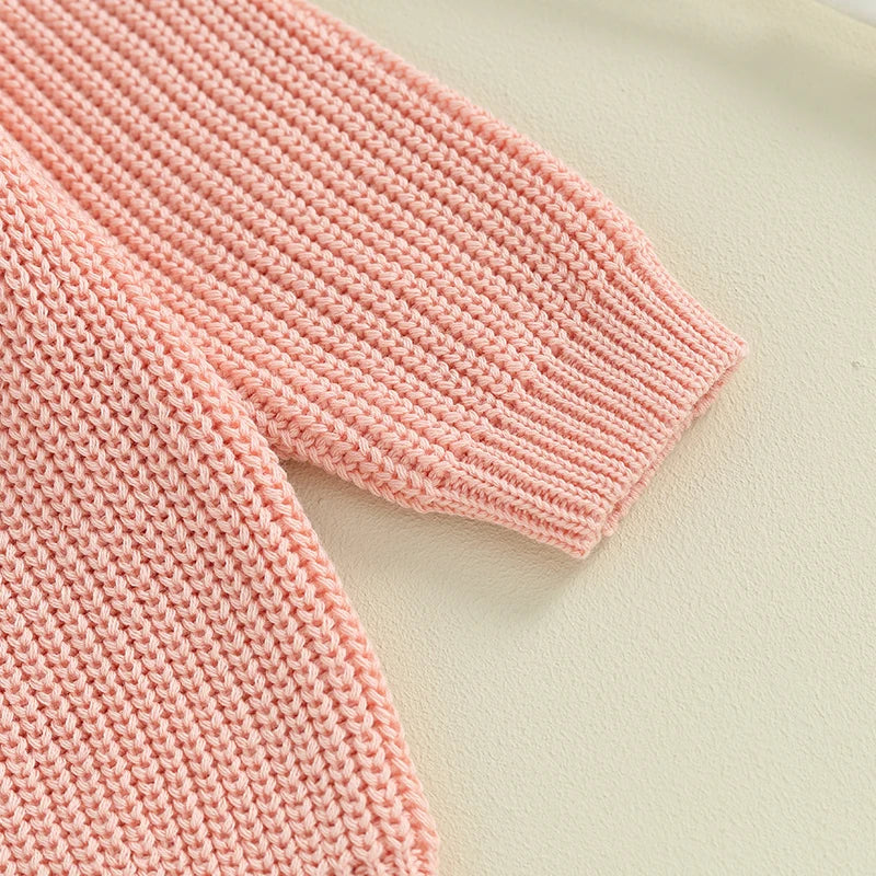 Suefunskry Baby Boys Girls Autumn Winter Knitted Sweater Long Sleeve Solid Color Single-breasted Knitwear Cardigan Jacket