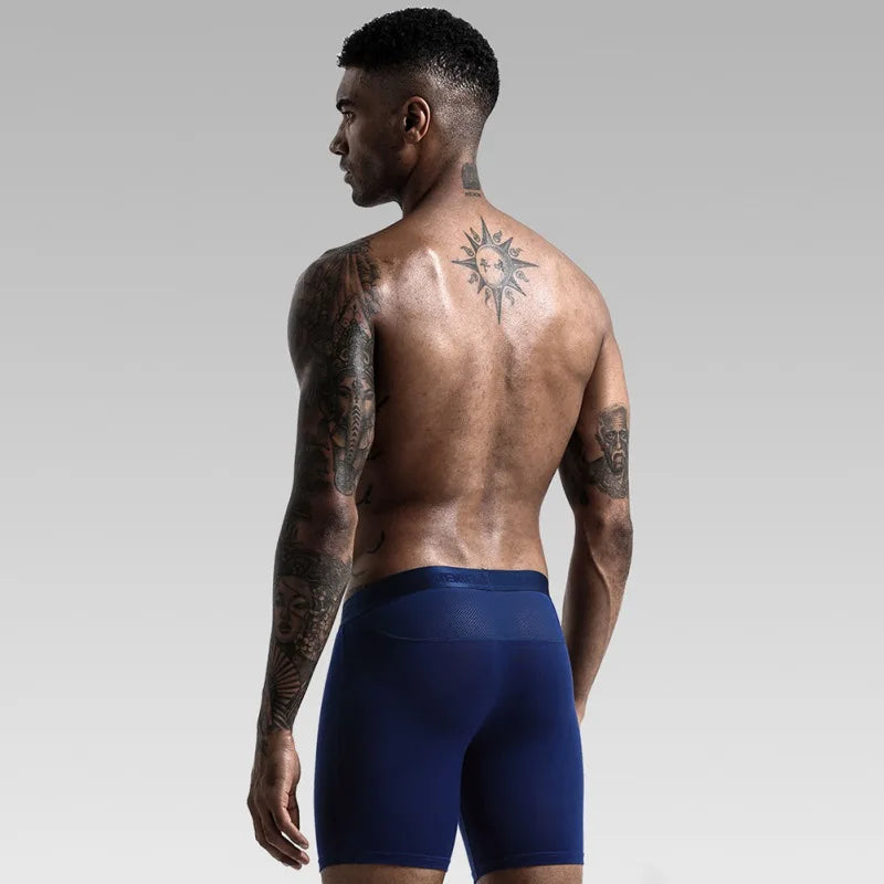Men's Running Shorts Boxers Shorts pants Modal Underwear Ice Silk Panties Man Breathable Pouch Middle Long Leg Sports Underpants