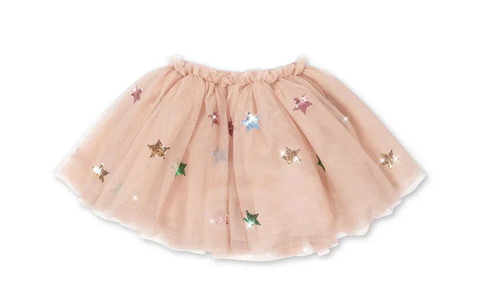 2024 KS Baby Girls Star Sequins Dress Kids Clothes Girls Mesh Princess Dresses Children Casual Skirts Christmas Party Vestidos
