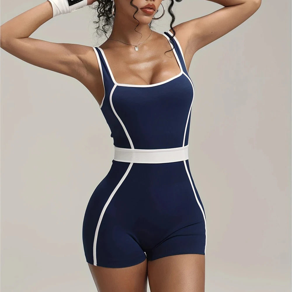 Summer Fashion Yoga Jumpsuit For Women One-piece Bodysuit Fitness Set Quick-Dry Gym Clothing Running Outfits Sportswear Female