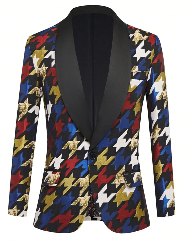 Men's Sport Coats & Blazers Flower Suit Jacket 1 Button Paisley Tuxedo Mardi Gras Carnival Parade Gift