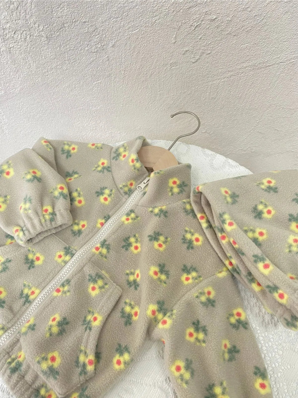 High Collar Floral Shirts Set For Baby Boy And Girl Thick Cotton Tops And Pants Monochrome Plus Velvet Warm For Kids Autumn