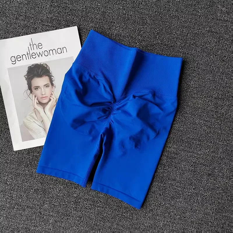 Summer Women's Yoga Shorts High Waist Fitness Workout Shorts  Sexy Booty Sport Shorts Soft Gym Shorts Running Cycling Shorts