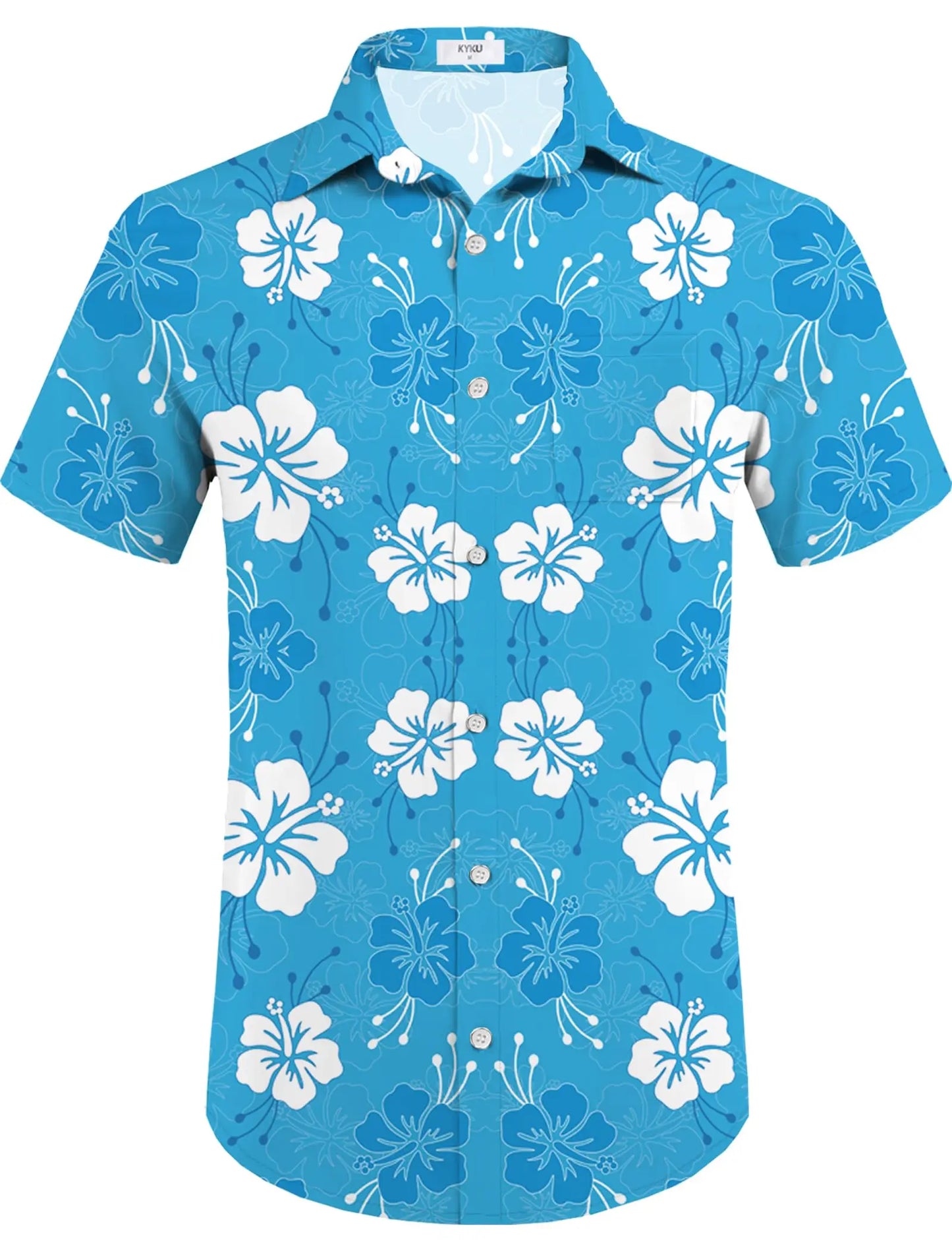 KYKU Mens Hawaiian Shirt and Short Set - Summer Short Sleeve Button Down Beach Shirts Tropical Vacation 2 Piece Outfits