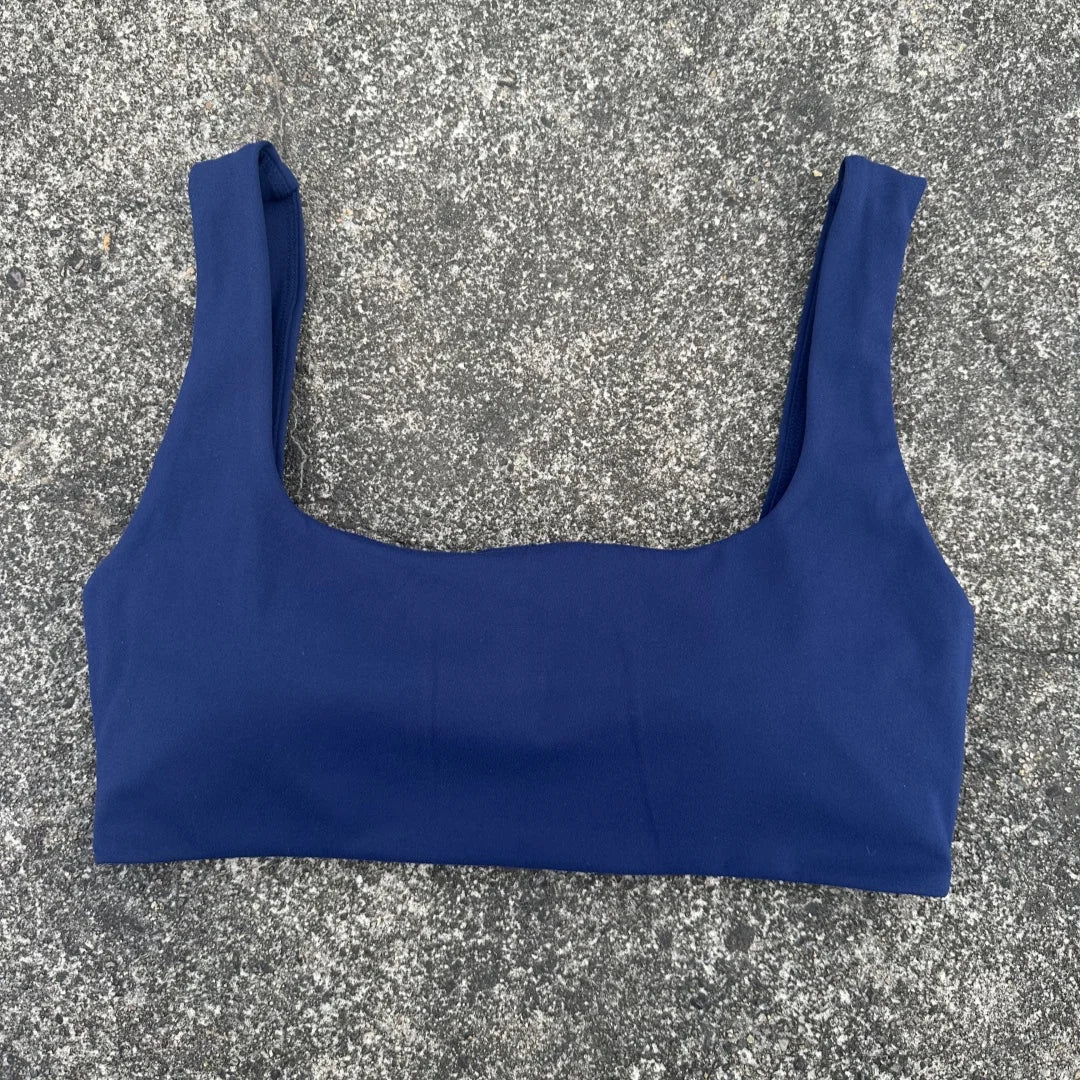 Solid Color Hollow back shoulder straps Square collar Gym Yoga Underwear Women  Fitness sport Bra Top Comprehensive Training pad