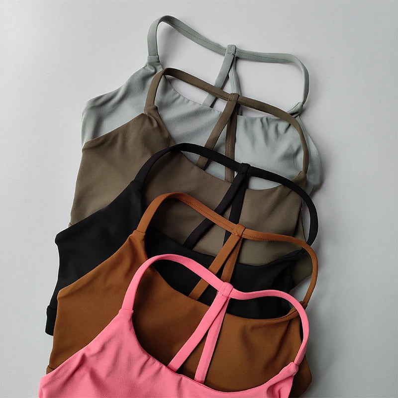 Women's Sexy Back Sports Bra Top Push-Up Yoga Underwear Fitness Crop Top Workout Yoga Top Soft Beauty Back Bras Gym Underwear