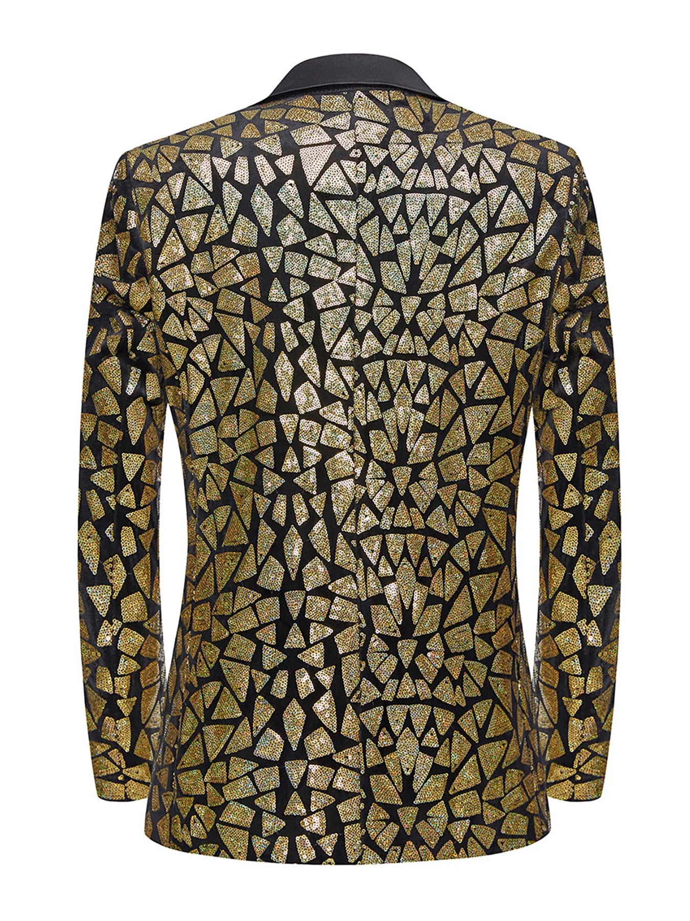 Men's Luxury Laser Sequin Blazer Jacket Shawl Lapel One Button Shiny Groom Wedding Party Suit Tuxedo Nightclub Host Mirror Coat