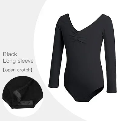 Girls Ballet Leotards Professional Gymnastics Leotard Dance Bodysuits Cotton Dance Leotards Long Sleeve Bodysuit for Dancing