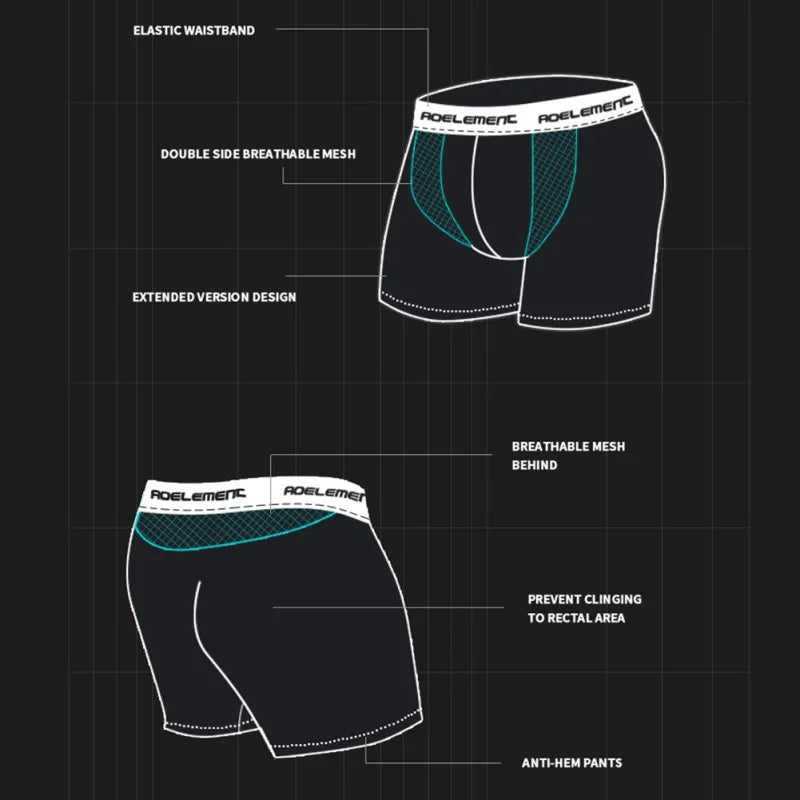 Men's Running Shorts Boxers Shorts pants Modal Underwear Ice Silk Panties Man Breathable Pouch Middle Long Leg Sports Underpants
