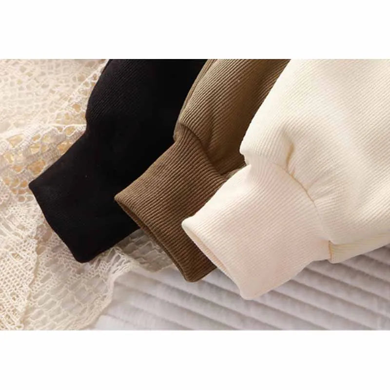 Boys Girls Fleece Line Pants Winter Children Thick Velvet Warm Trousers Autumn New Girls Elastic Solid Casual Sweatpants 2-12Y