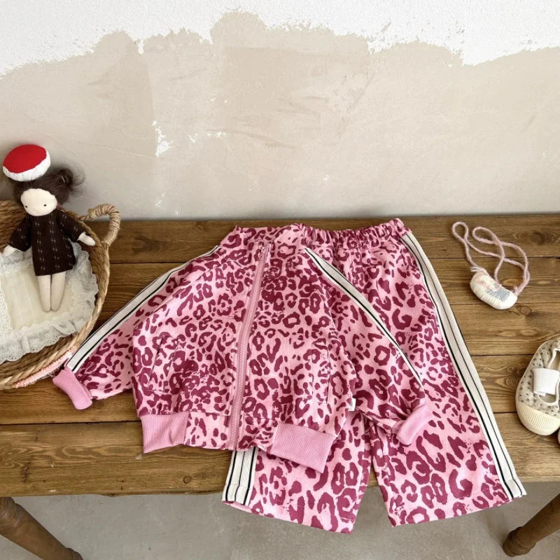 Autumn Girls Sets Children's Warm Suit Kids Zipped Long-Sleeved Coat Trousers 2Pcs New Boys Fashion Outfit Baby Casual Clothes