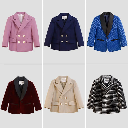 Children New Year Photography Jakcet Boys Formal Ceremony Costume Coat Kids Girls Piano Wedding Performance Birthday Party Dress