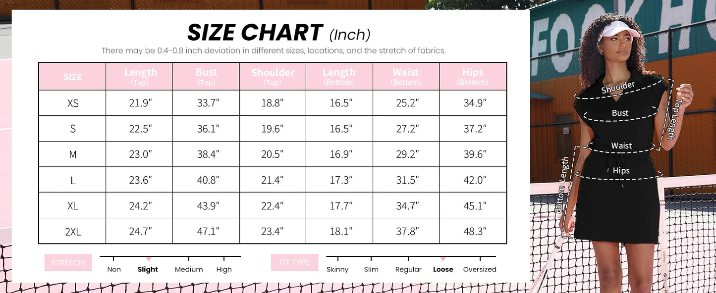 Womens Two Piece Skirt Sets Tennis Outfits Casual Cap Sleeve Lapel Shirt Summer Athletic Sport Short Skort Set