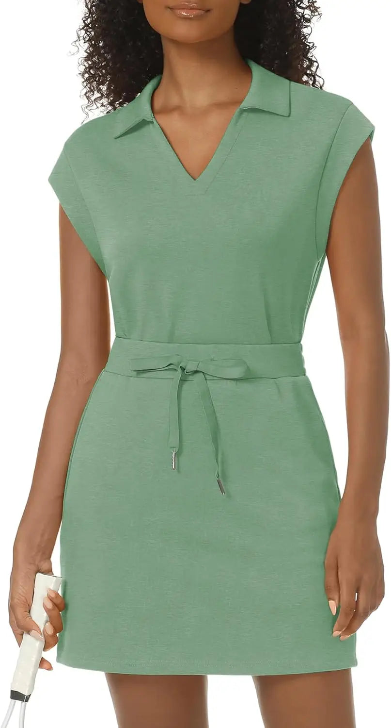 Womens Two Piece Skirt Sets Tennis Outfits Casual Cap Sleeve Lapel Shirt Summer Athletic Sport Short Skort Set