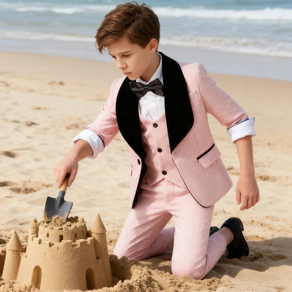 Boy Suits Formal Suit for Boy Costume Boys' white jacquard suit Flower Boys Formal Suit Kids Wedding suit Tuxedo