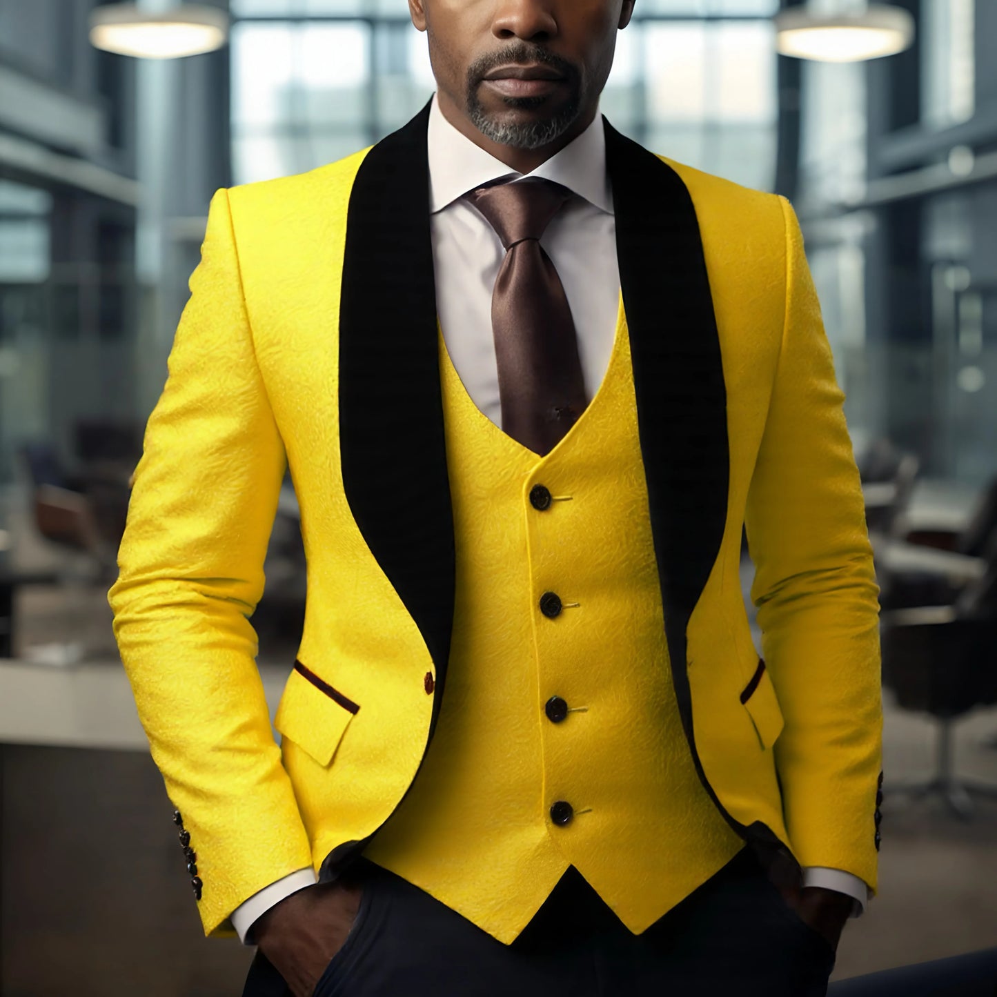 Mens 3 Piece Floral Tuxedo, Jacquard Slim Suit Set, Paisley Blazer Vest And Pants For Prom Wedding