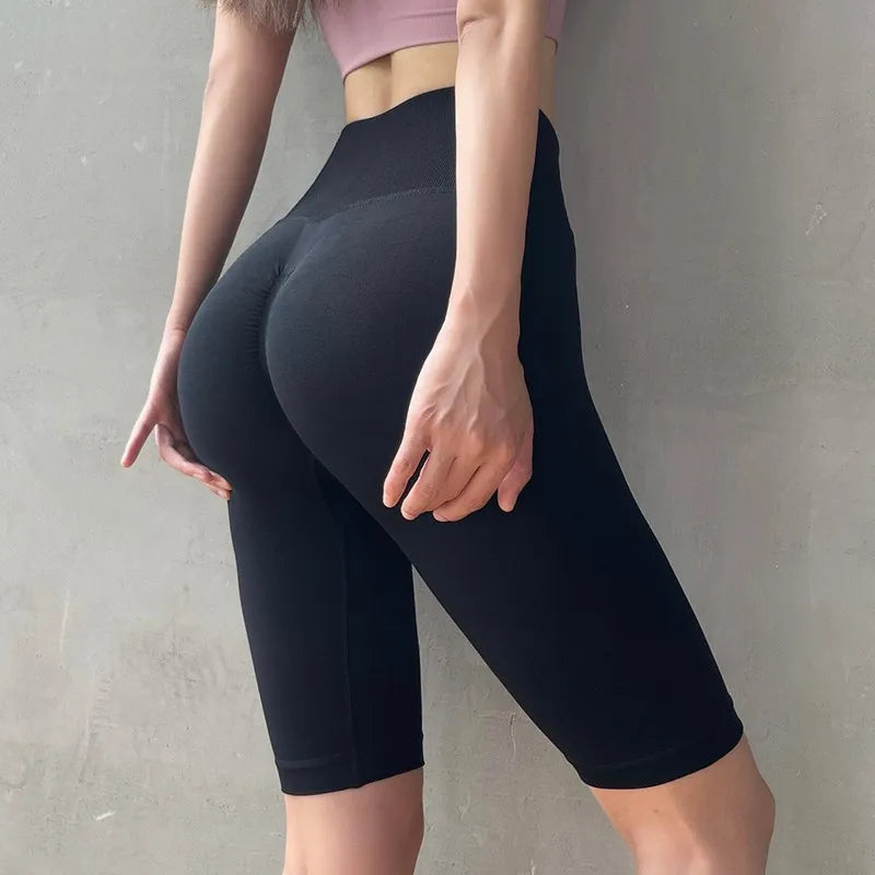 Summer Women's Yoga Shorts High Waist Fitness Workout Shorts  Sexy Booty Sport Shorts Soft Gym Shorts Running Cycling Shorts