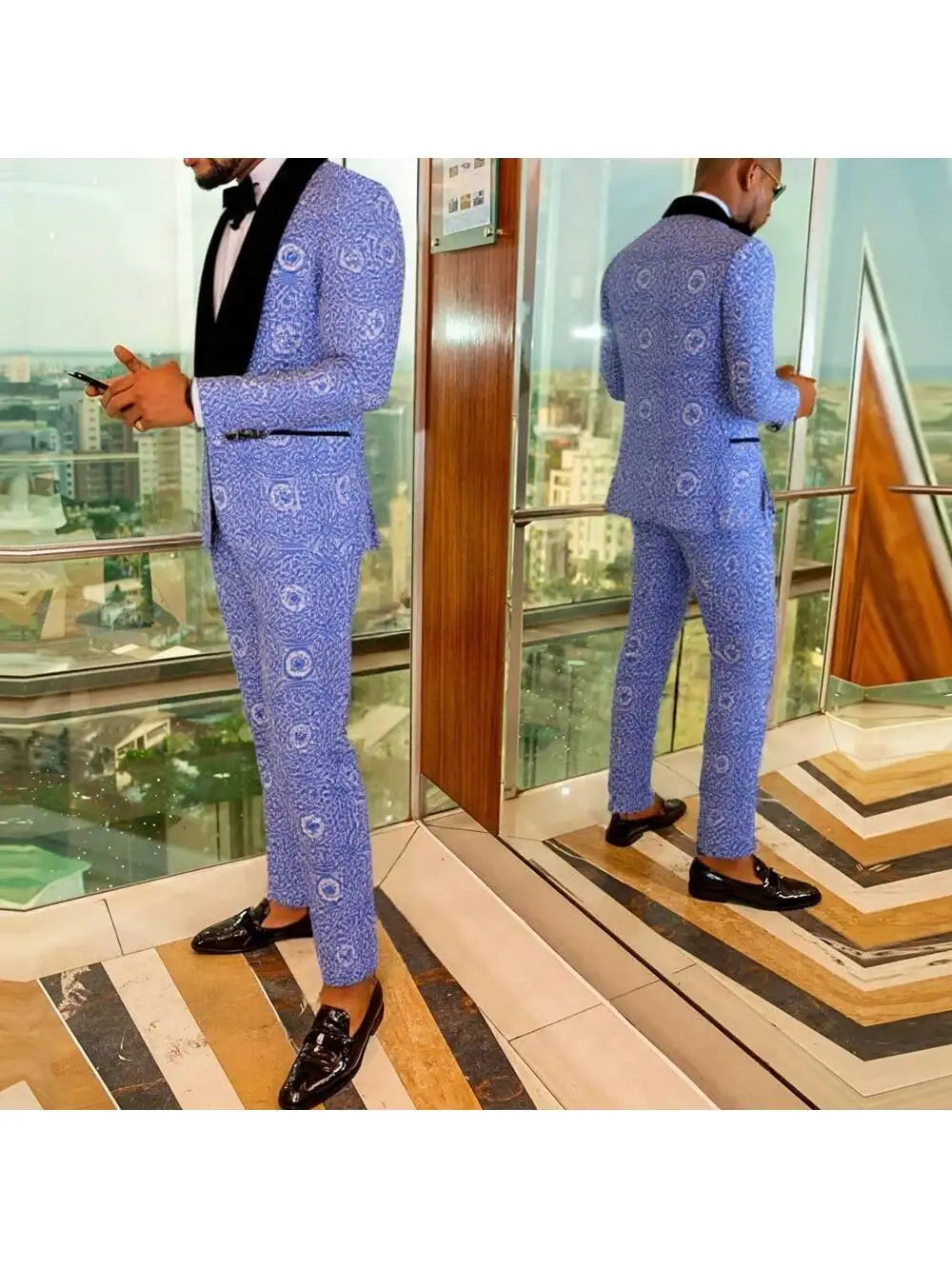 Mens Suits Tuxedo Suit Set Slim Fit 2 Piece Luxurious Party Dinner Jacket Pants