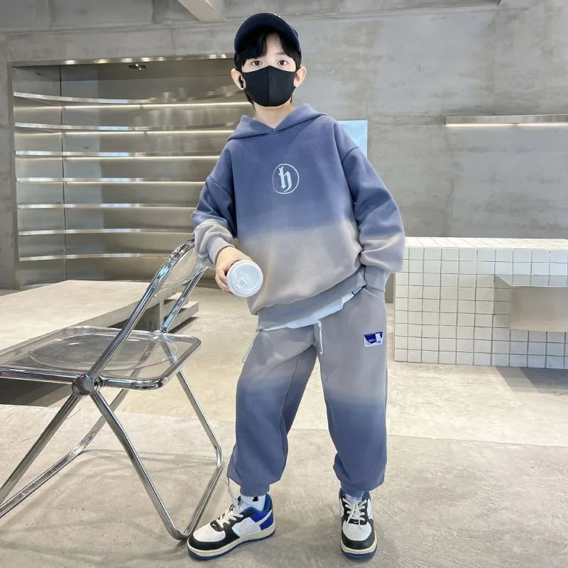 Sportswear Print Hoodies Set Children's Clothing 7 to 12 Years Kids Sweatshirt 3 Year Old Boy Clothes Elementary Student Men's 4