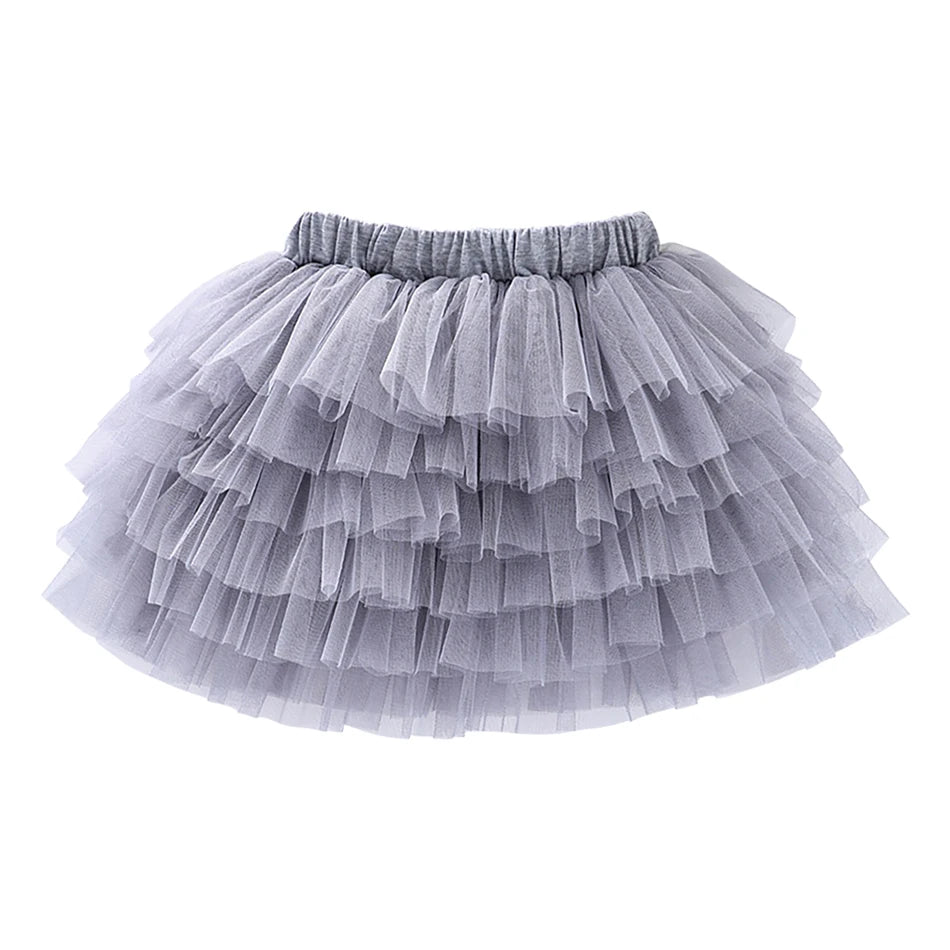 Girls 6-Layer Tulle Skirt Layered Tutu Skirt with Elastic Waist for Casual Party Wear Childrens Fashion Kids Girl Summer Dress