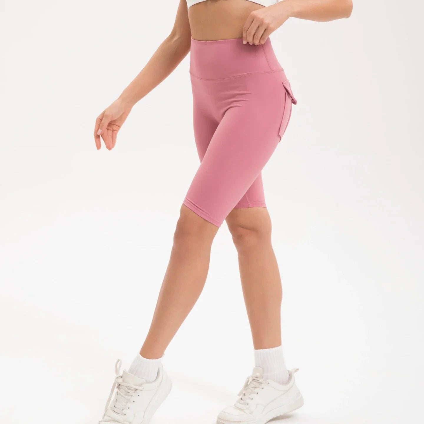 3pcs Women'S High-waisted Gym Shorts With Pockets, Super Soft Tummy Control No See Through Workout Running Yoga Athletic Shorts