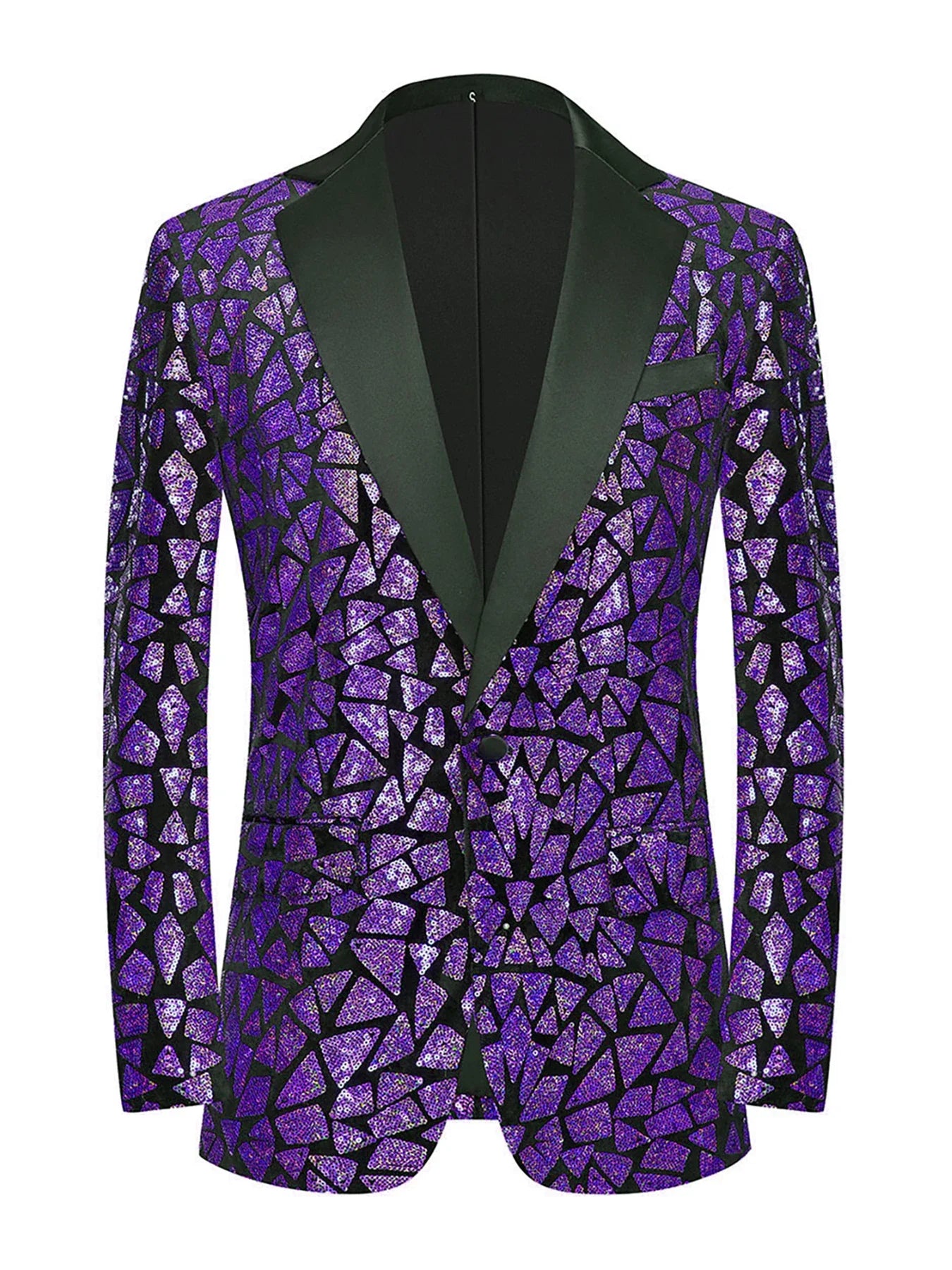 Men's Luxury Laser Sequin Blazer Jacket Shawl Lapel One Button Shiny Groom Wedding Party Suit Tuxedo Nightclub Host Mirror Coat