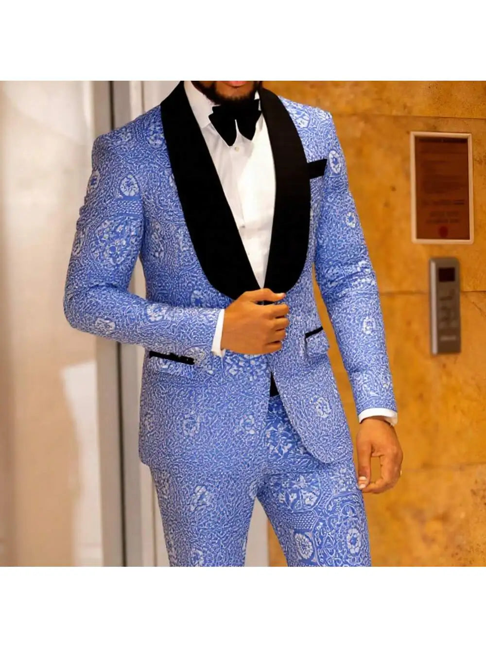 Mens Suits Tuxedo Suit Set Slim Fit 2 Piece Luxurious Party Dinner Jacket Pants