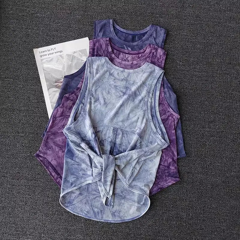 Sports Vest Women's Quick Drying Loose Running T-Shirt Fitness Top Sleeveless Yoga Shirt Beautiful Back Breathable Mesh T-shirt