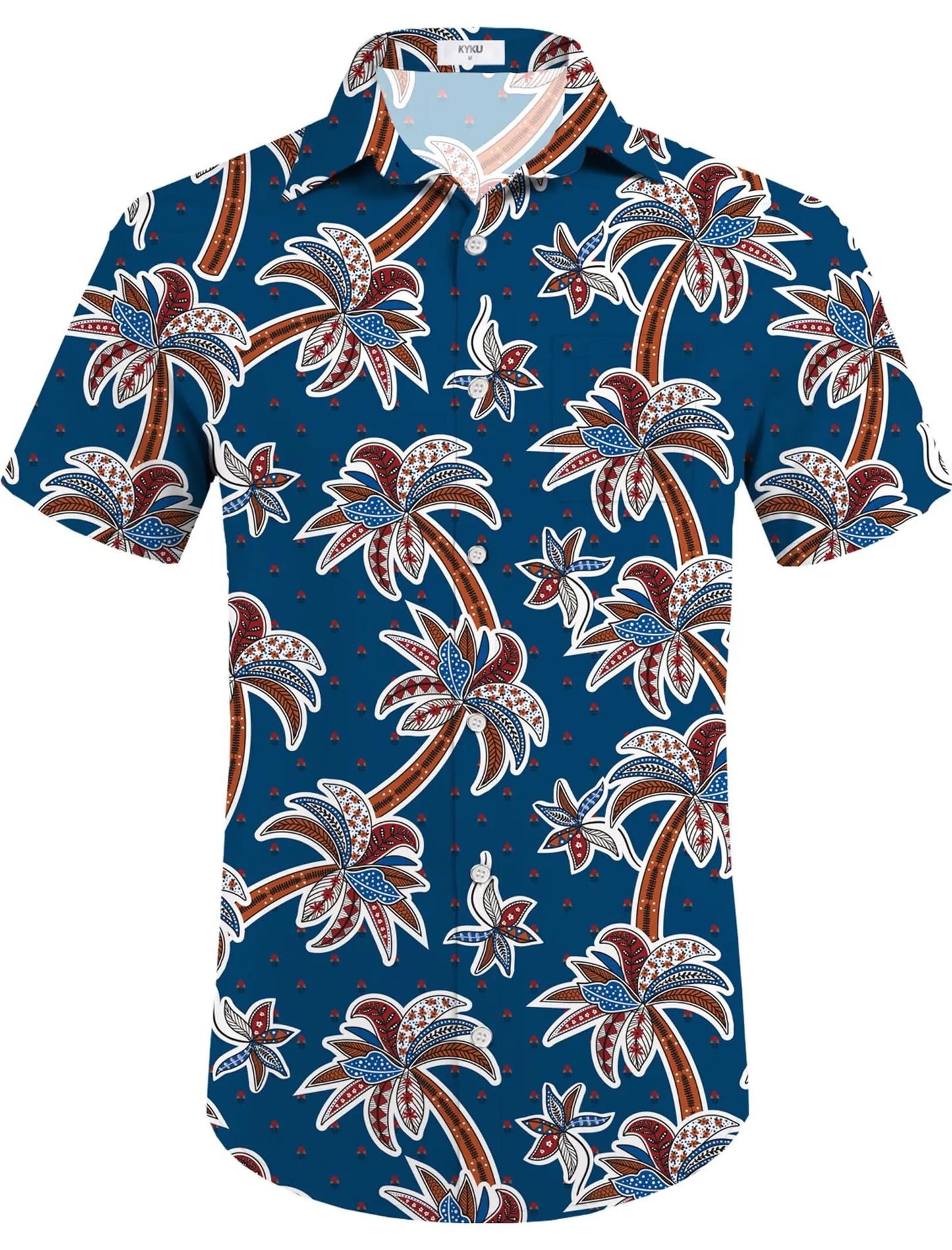 KYKU Mens Hawaiian Shirt and Short Set - Summer Short Sleeve Button Down Beach Shirts Tropical Vacation 2 Piece Outfits